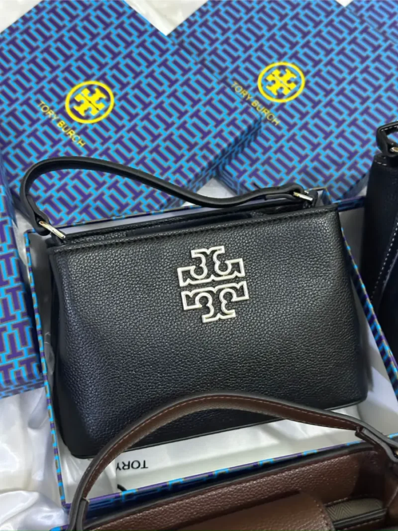 شنطة توري بورش سوداء لوقو فضي