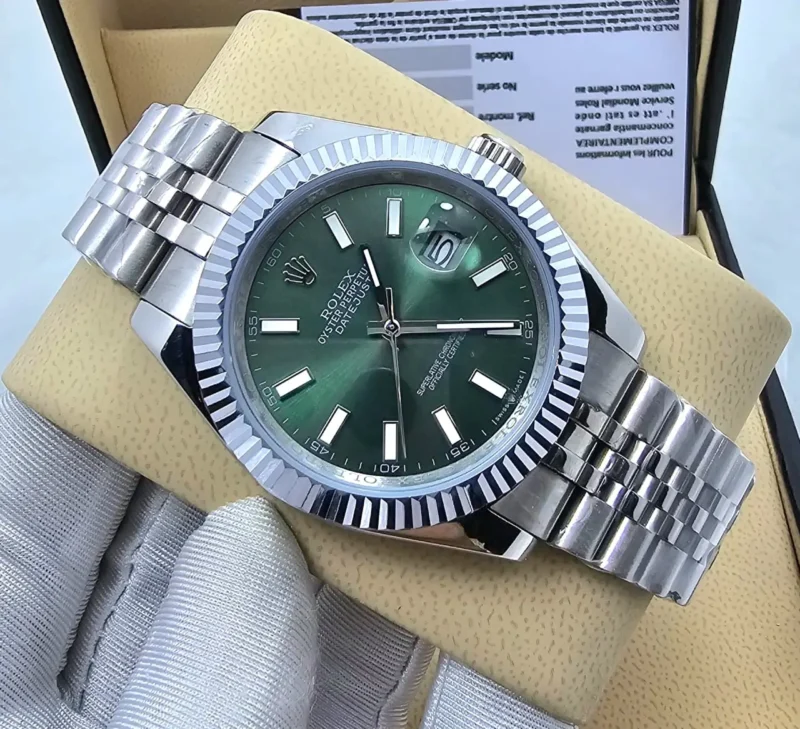 ساعة رولكس مينا اخضر رجالي