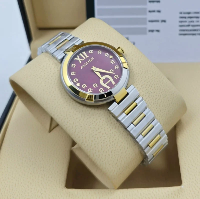 ساعة اقنر عنابي نسائي