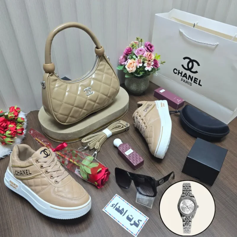 طقم شانيل شنطه مع شوز مع نظاره مع عطر