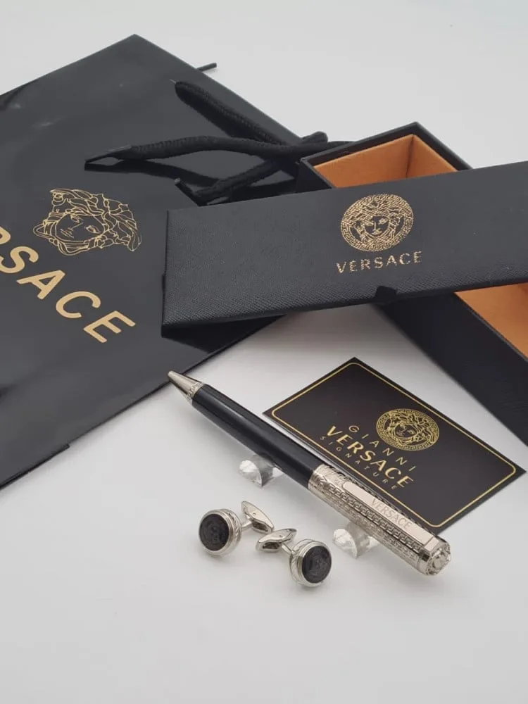 قلم رجالي اسود وفضي