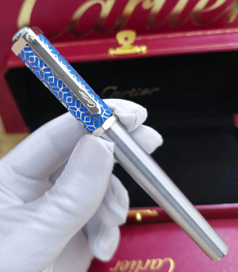 قلم كارتير ازرق وفضي