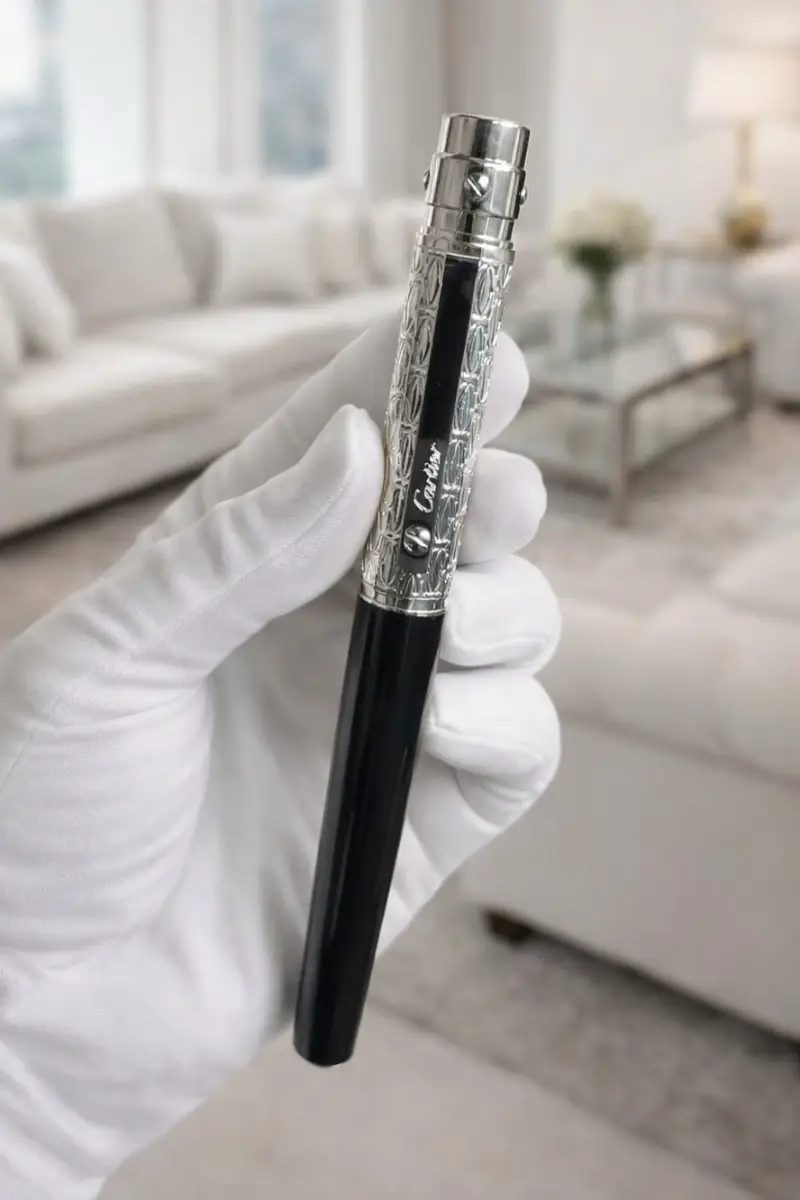 قلم كارتير اسود مع فضي
