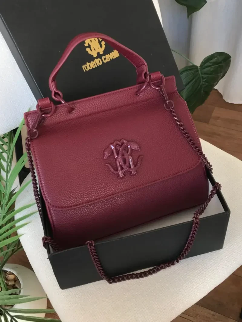 شنط روبرتو كافالي عنابي