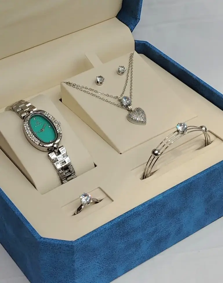 بكج نسائي ساعة خاتم اسوارة سلسال