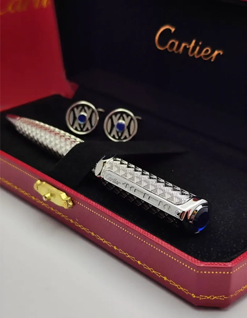 قلم كارتير فضي منقوش