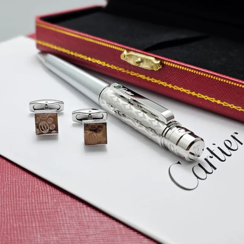 كبك وقلم سانتوس فضي