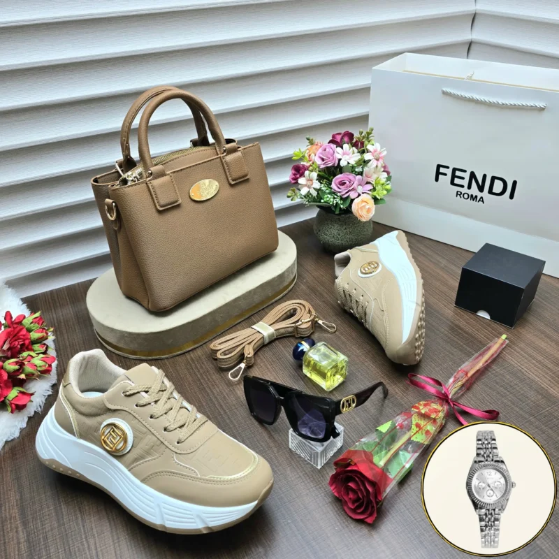 طقم شنطه وشوز فندي نسائي