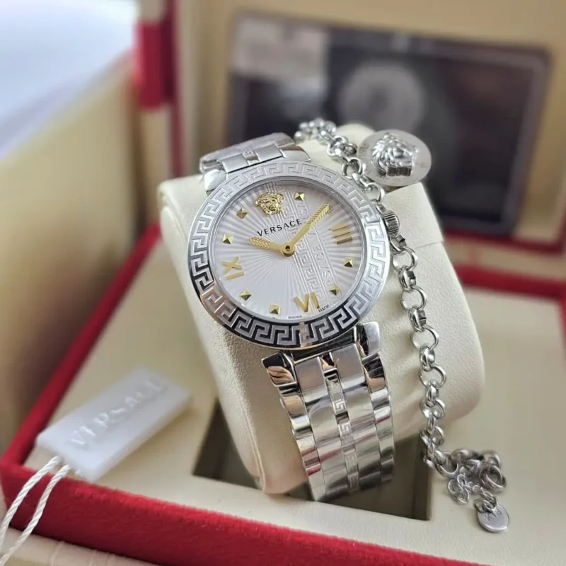 ساعه فرزاتشي نسائي فضي