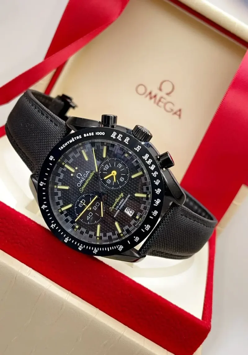 ساعة اوميقا جلد اسود رجالي