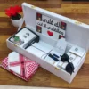 طقم هدايا رجالي ساعة مع شماغ وقماش
