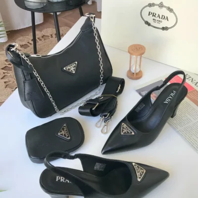 طقم شنطة وكعب برادا