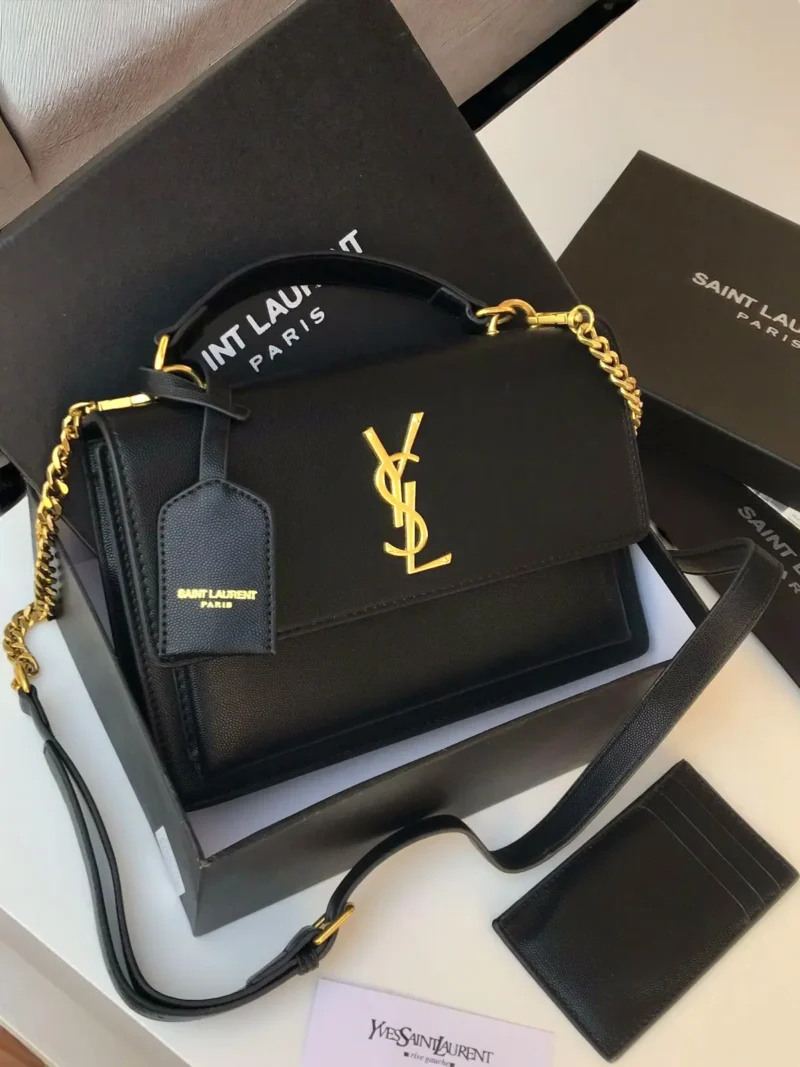 شنطة سان لوران جلد اسود