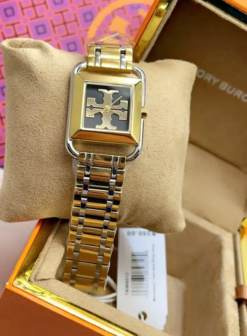 ساعة توري بورش فضي وذهبي