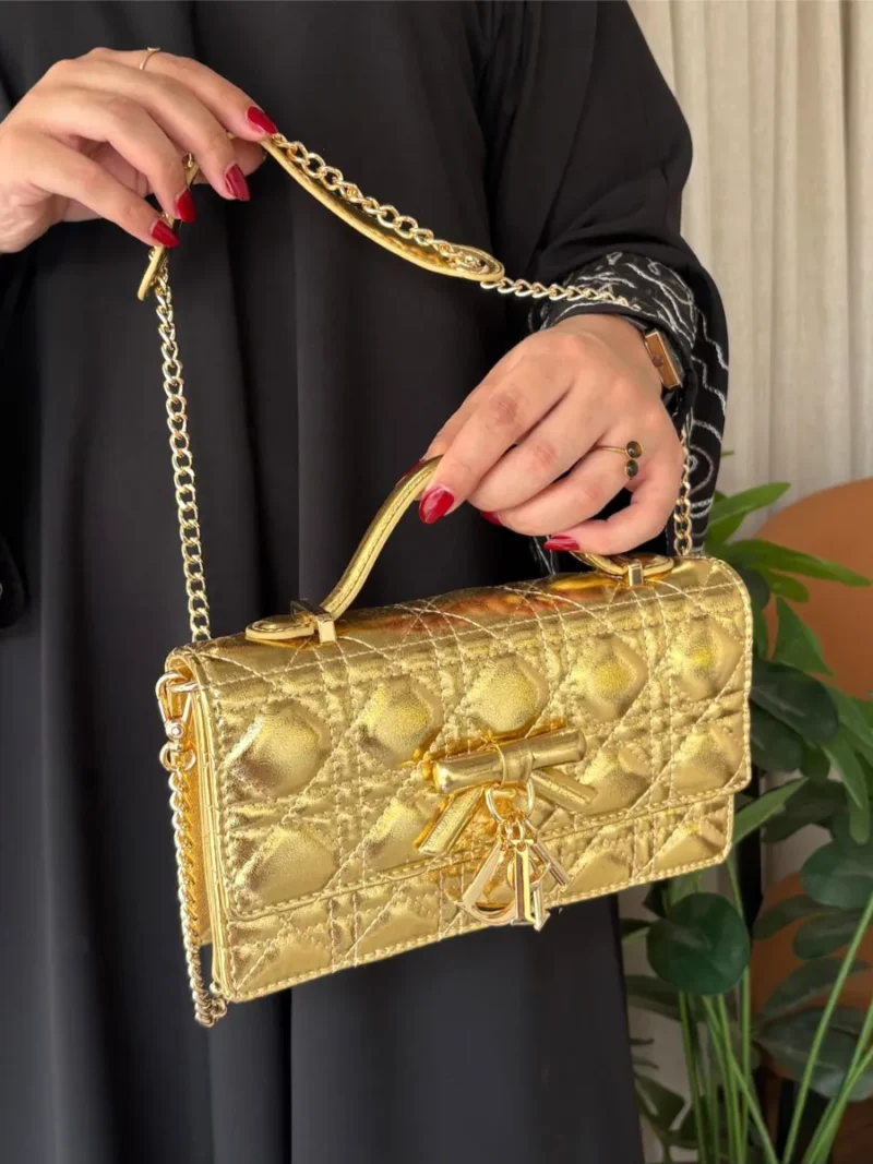 شنطة ديور ذهبي ميني