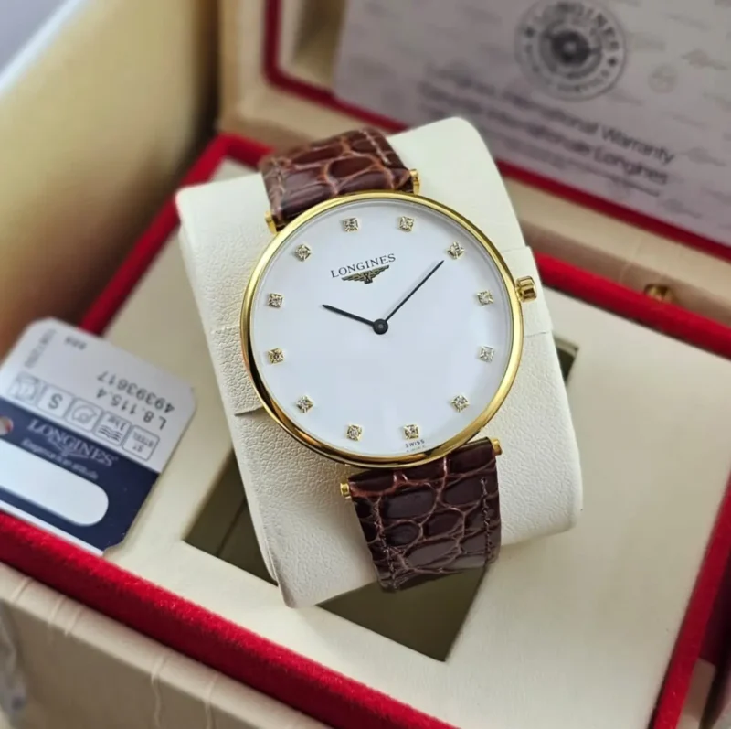 ساعه لونجين رجالي جلد بني