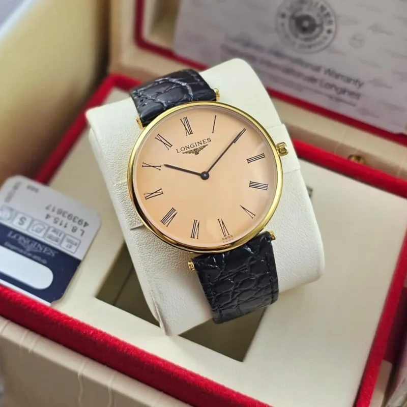 ساعه لونجين سوداء جلد