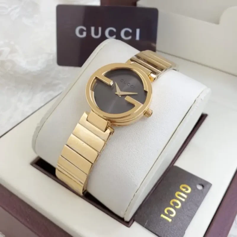 ساعه جوتشي ذهبي نسائي