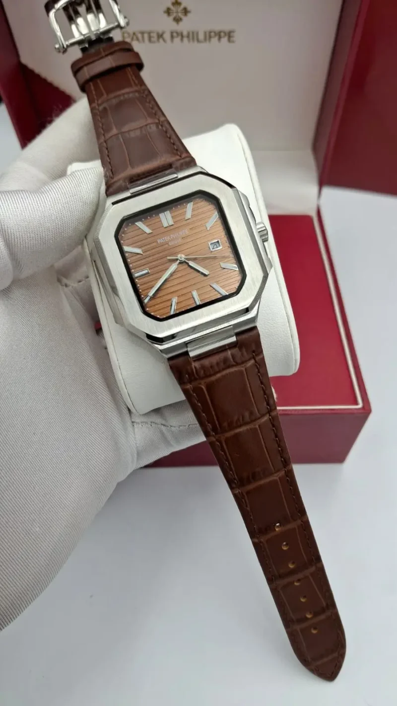 ساعة رجالي جلد بني