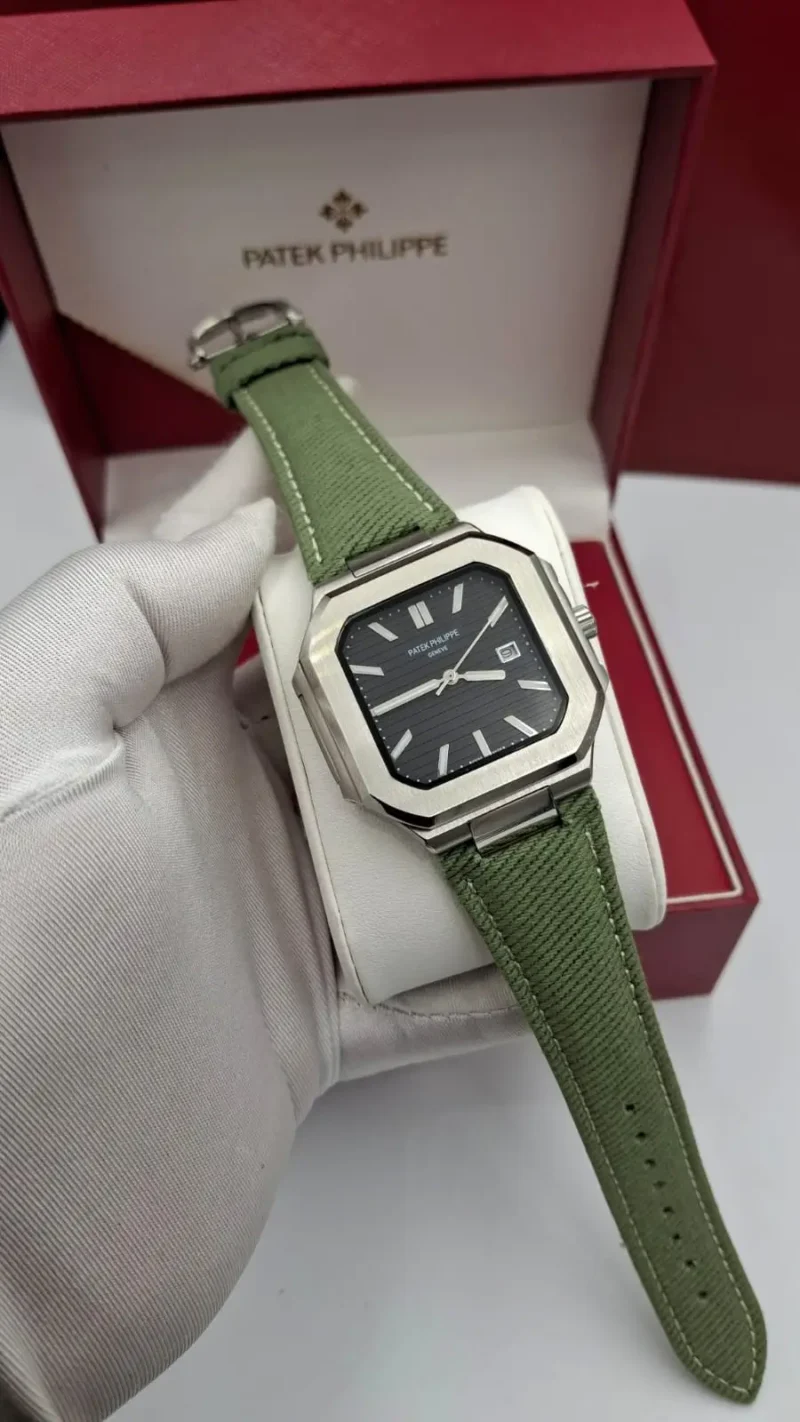 ساعه جلد اخضر رجالي