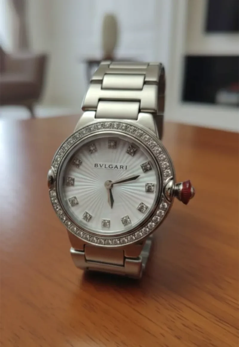 ساعه بولغاري نسائي فضي