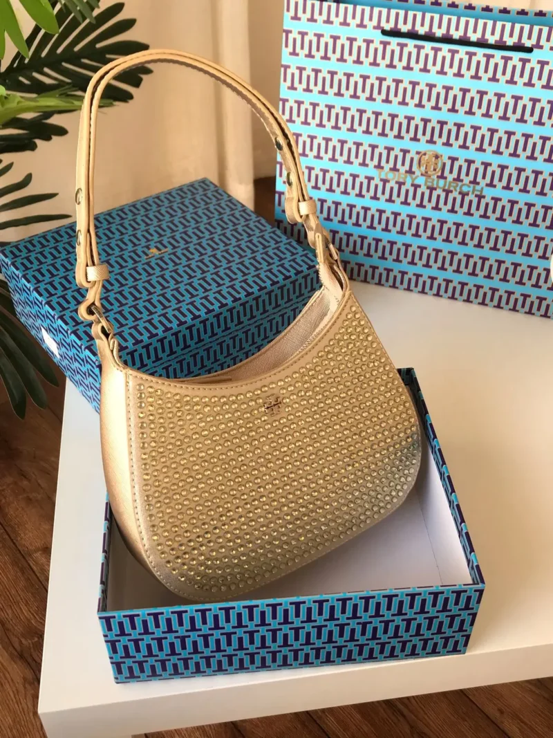 شنطة توري بورش كريستال ذهبي