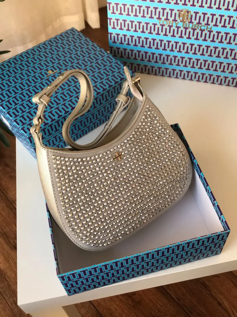 شنطة كريستال عسلي