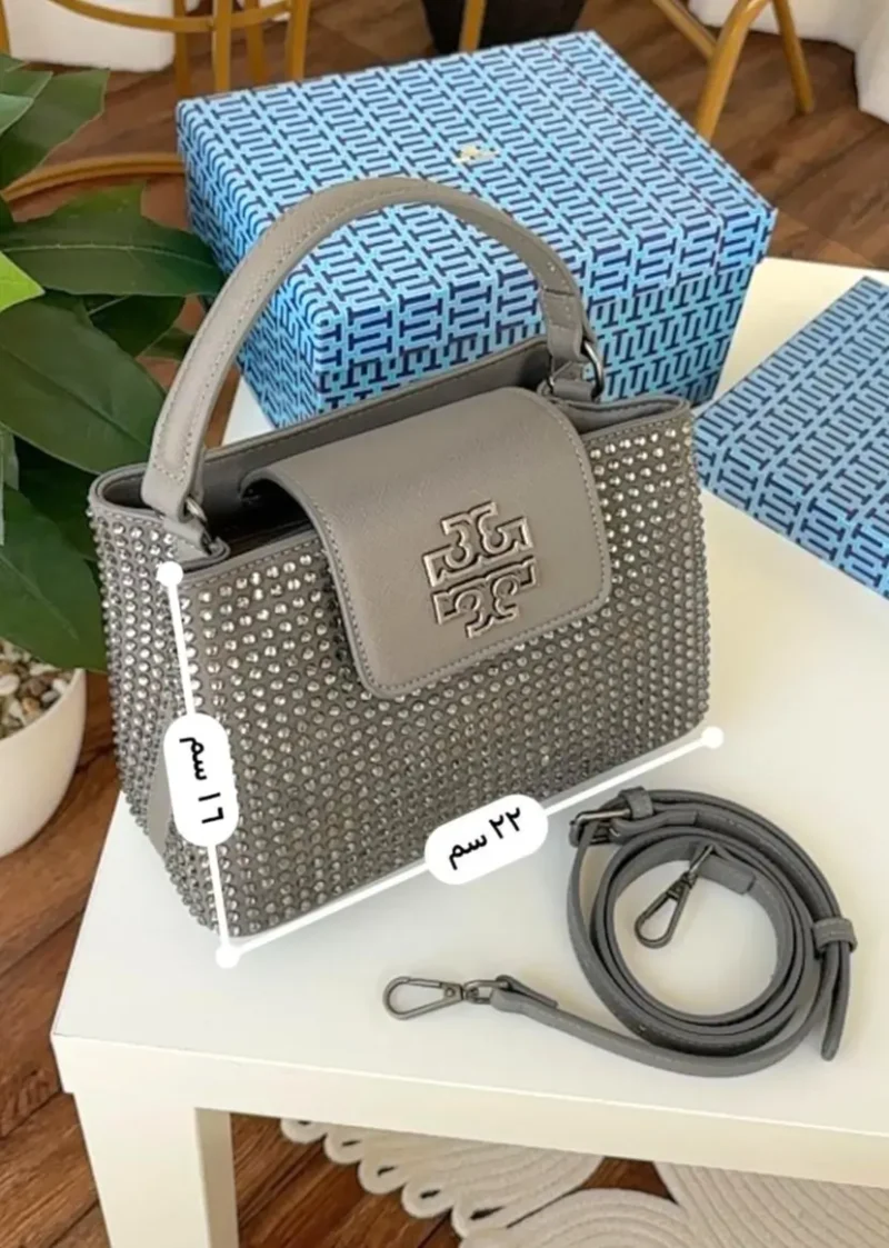 شنطة كريستال فضي