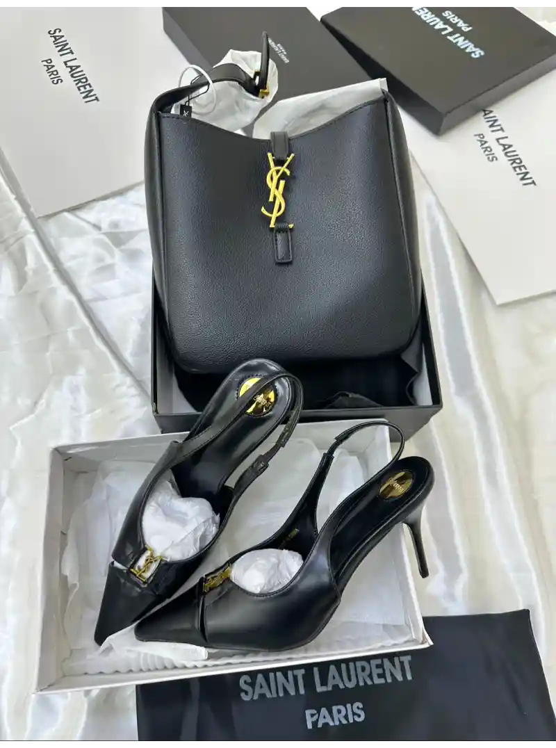 طقم كعب وشنطه لون اسود