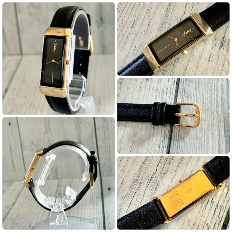 ساعه سان لوران نسائيه جلد