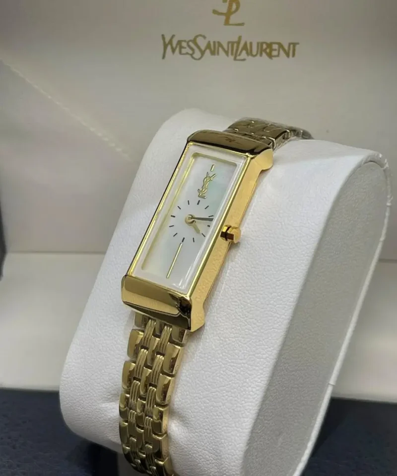 ساعة اف سان لوران ذهبيه