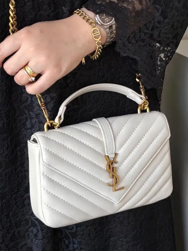 شنطة اف سان لوران كتف ابيض