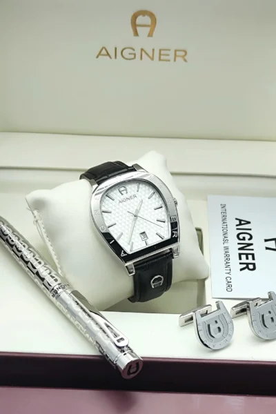 طقم ساعة وقلم وكبك اقنر