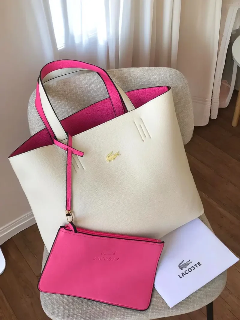 شنطه لاكوست لون ابيض