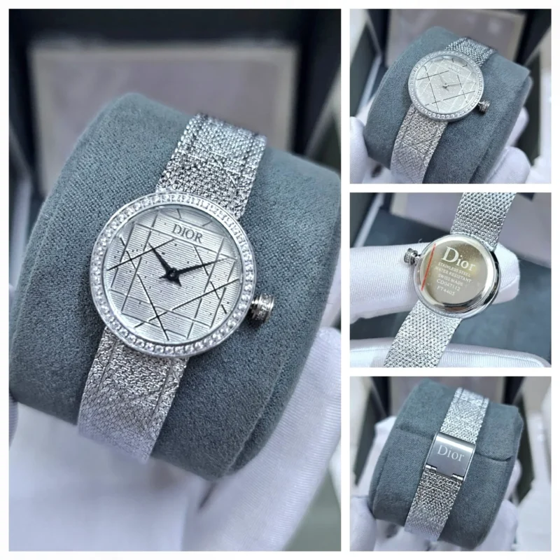 ساعه ديور فضي نسائي