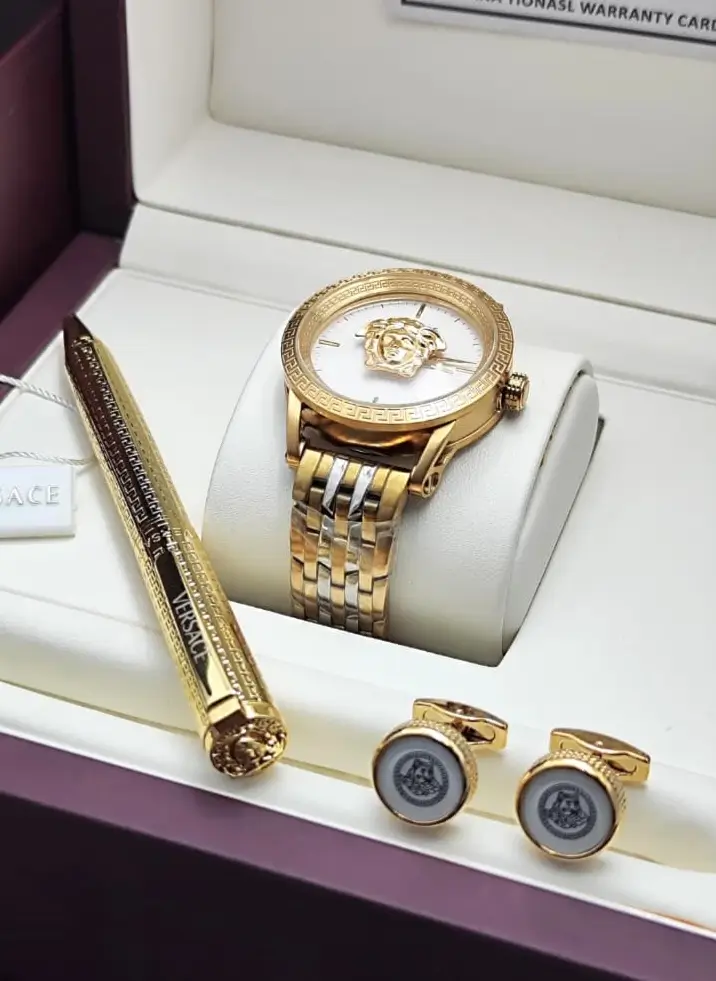 طقم رجالي كبك وقلم وساعة