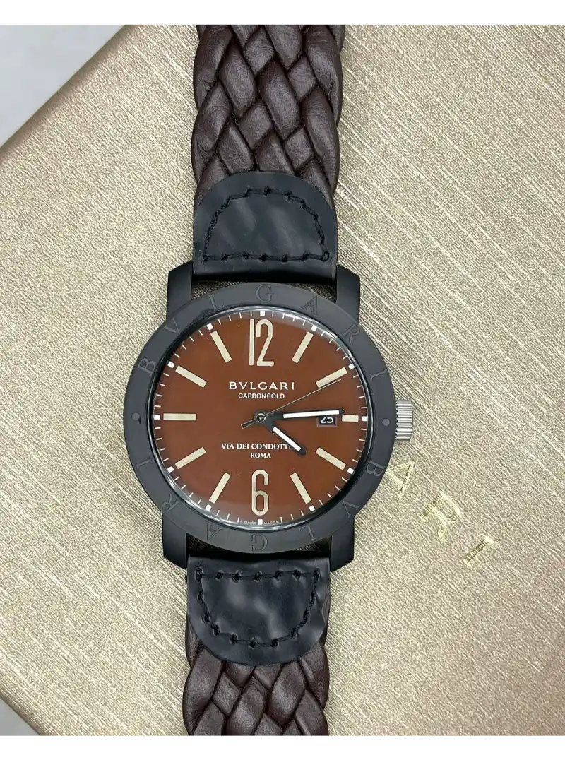 ساعة كاربون اسود رجالي