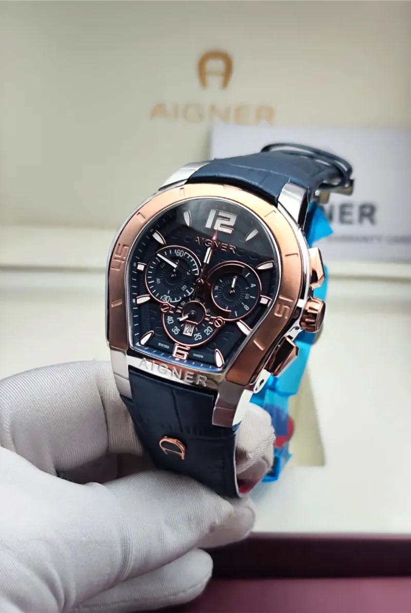 ساعة ايجنر رجالي جلد ازرق