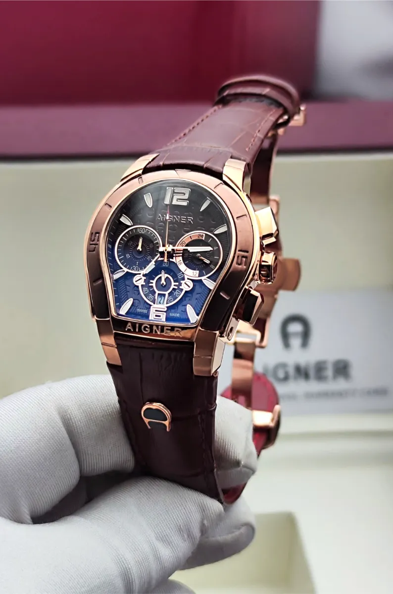 ساعة اجنر رجالي جلد بني