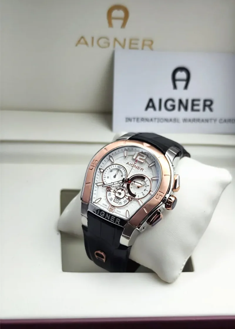 ساعة اغنر رجالي اسود جلد