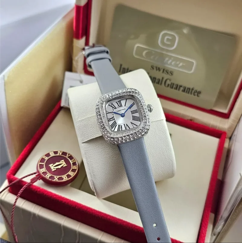 ساعة نسائي كارتير جلد رمادي