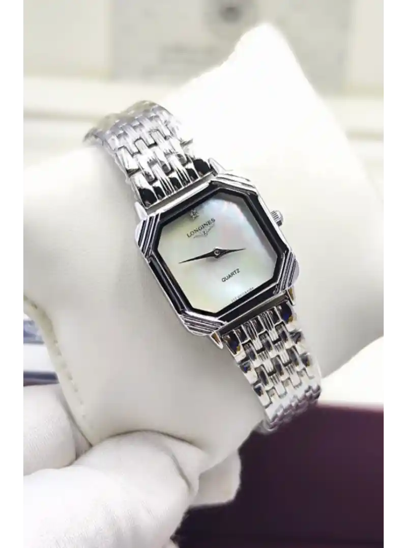 ساعه لونجين نسائي فضي