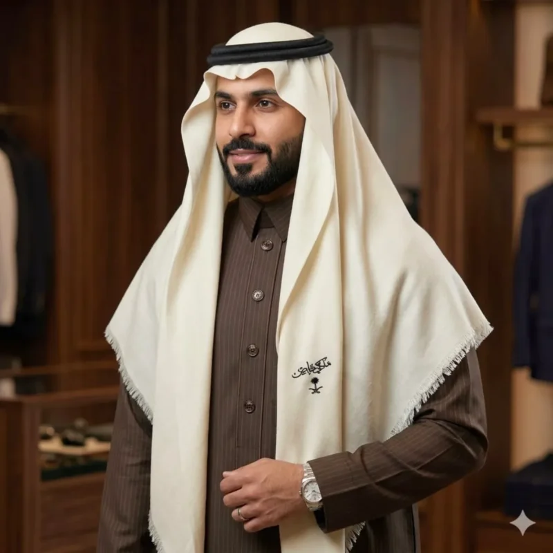 شال رجالي كشميري صافي